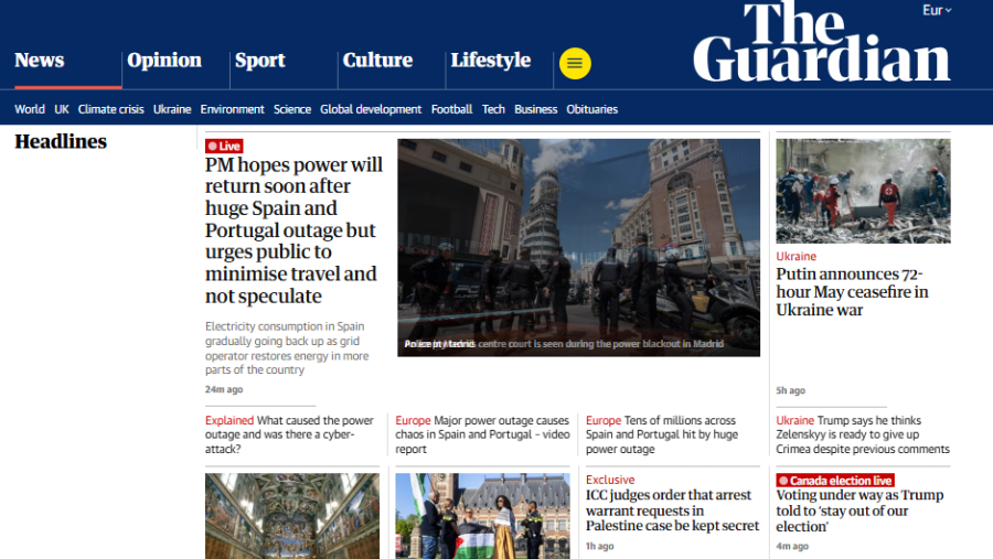 Portada de The Guardian