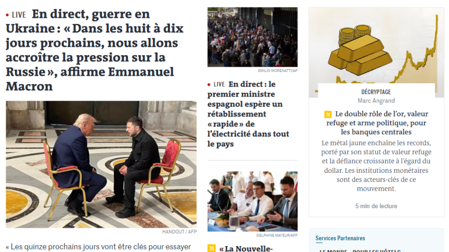 Portada de Le Monde