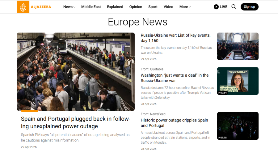 Así han contando los medios nacionales e internacionales el apagón de la península ibérica del 28 de abril