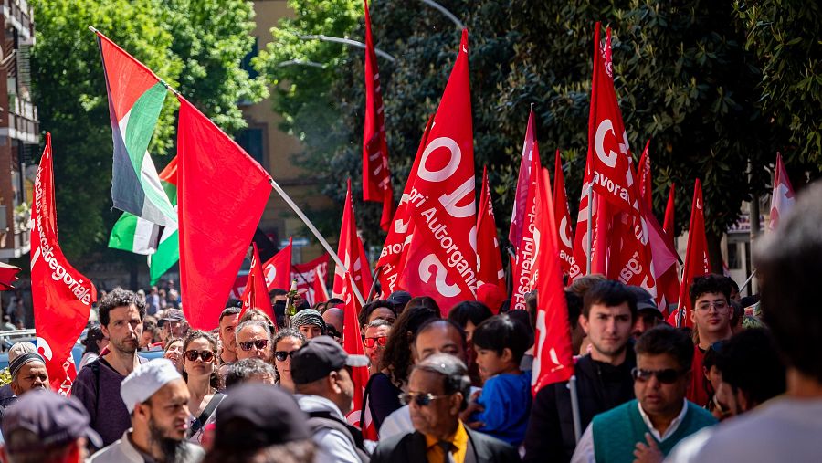 Manifestación 1 de mayo en Roma
