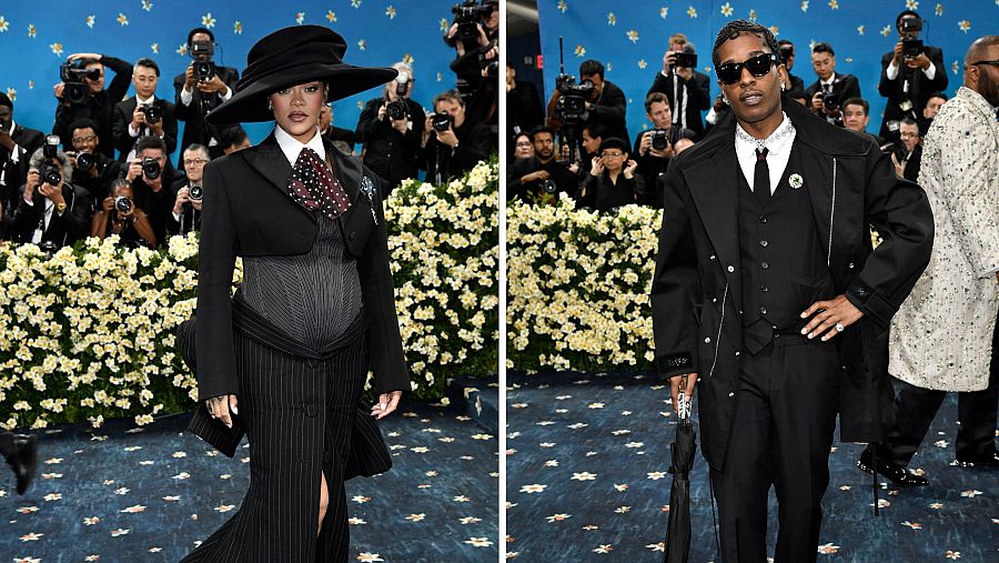 Rihanna y A$AP Rocky asisten a la Met Gala 2025