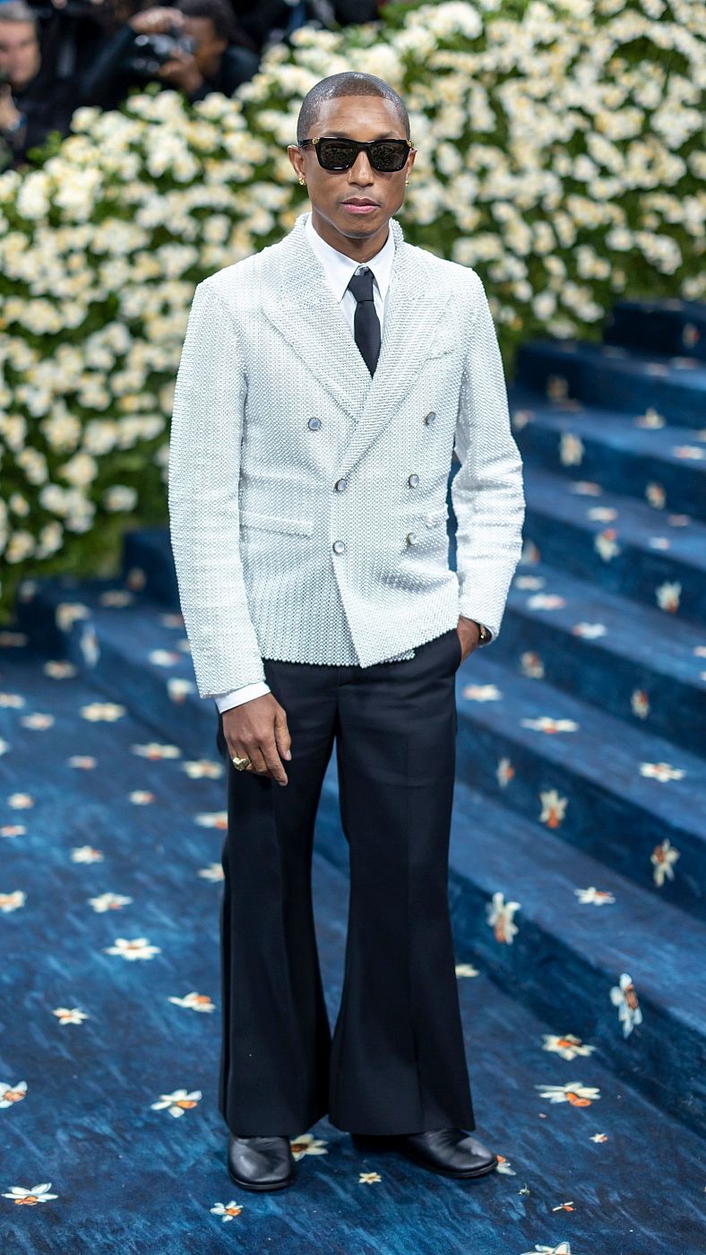 El cantante Pharrell Williams en la Met Gala 2025