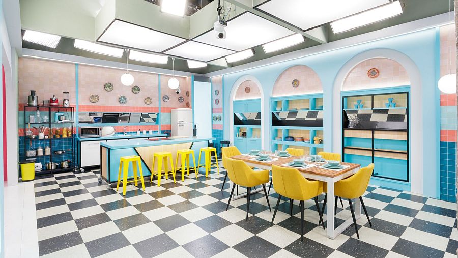 Una cocina con una estética única