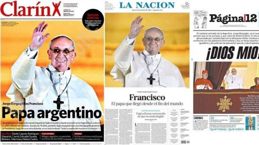 Portadas de los diarios argentinos tras la elección de Bergoglio