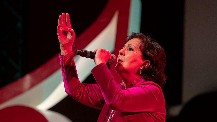 Carmen Linares durante su actuación