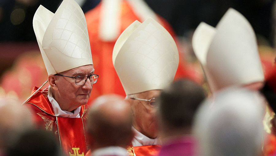 El cardenal Pietro Parolin asiste a la Santa Misa, celebrada con motivo de la elección del nuevo Papa