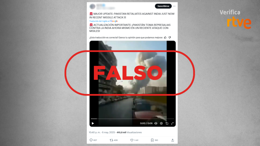 Publicación que presenta como actual un vídeo registrado en 2020 en Beirut