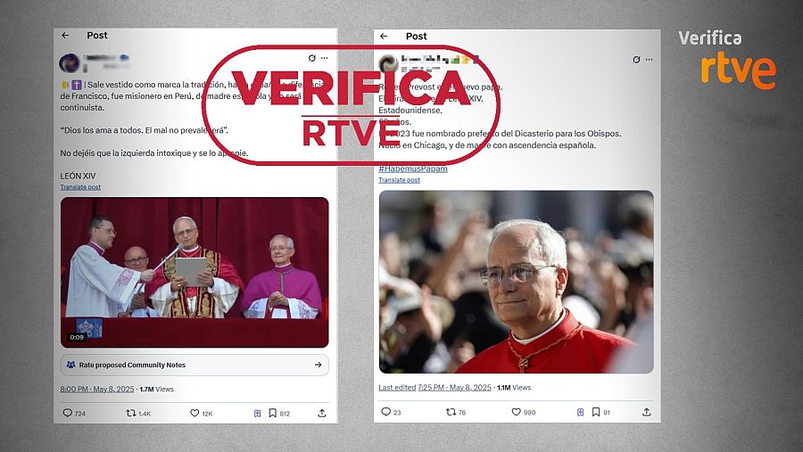 Mensajes de redes que mencionan el origen español del actual papa León XIV