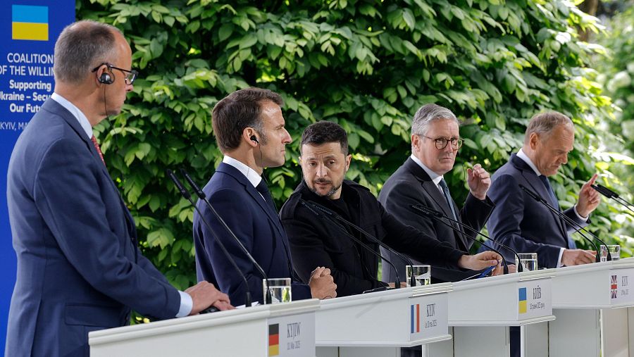 Comparecencia conjunta en Kiev de los líderes de Ucrania, Reino Unido, Francia, Alemania y Polonia