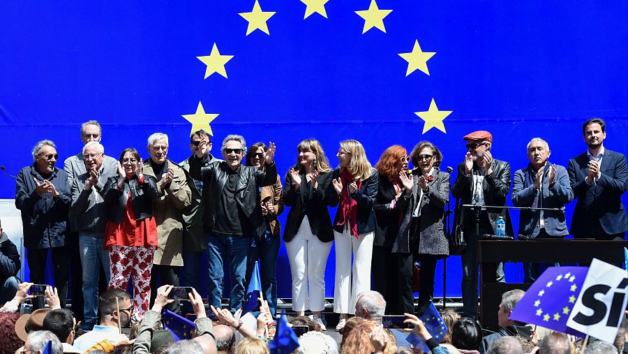 Concentración en defensa de Europa y la democracia