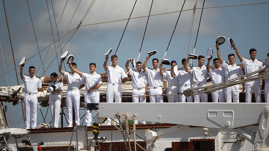 El Juan Sebastián de Elcano llega a Santo Domingo con la princesa Leonor a bordo