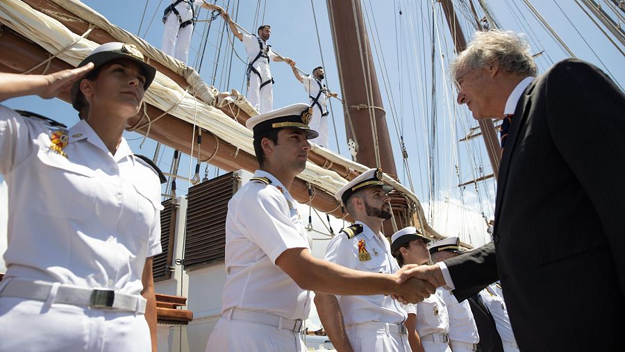 El Juan Sebastián de Elcano llega a Santo Domingo con la princesa Leonor a bordo