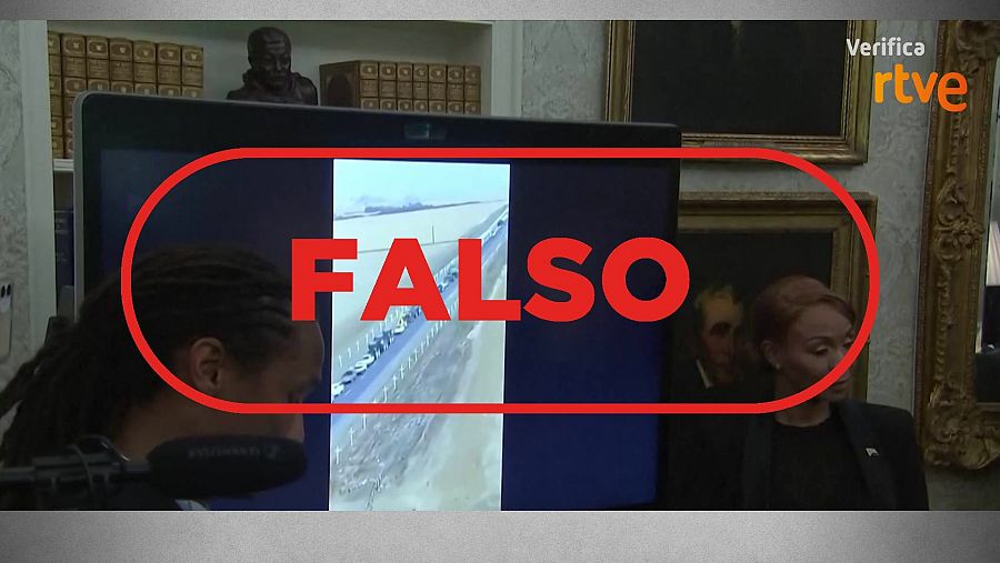 Momento en el que se reproduce un vídeo descontextualizado que Trump usó para hablar de genocidio en Sudáfrica
