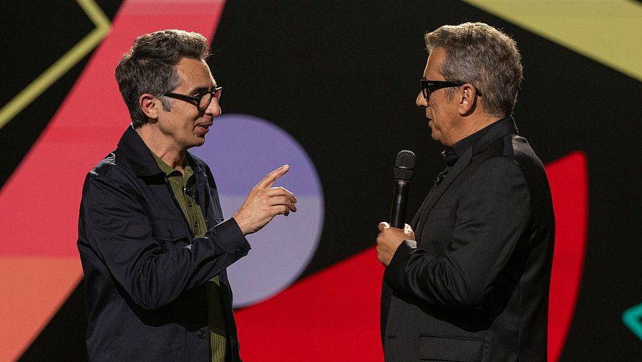 Berto, con Buenafuente, en una de la entregas de 'Futuro imperfecto'