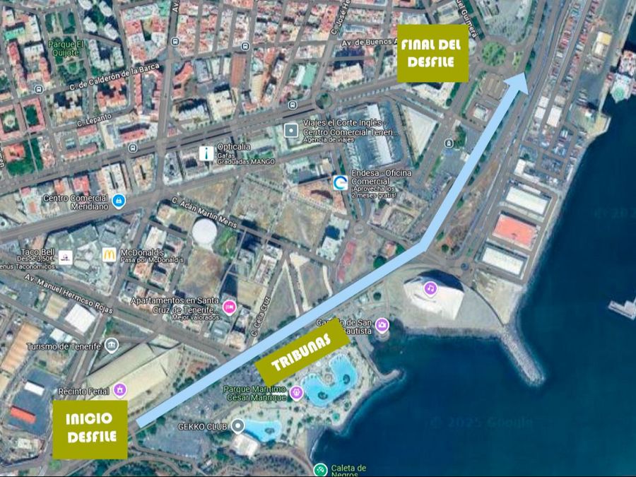 Recorrido del desfile del Día de las Fuerzas Armadas 2025