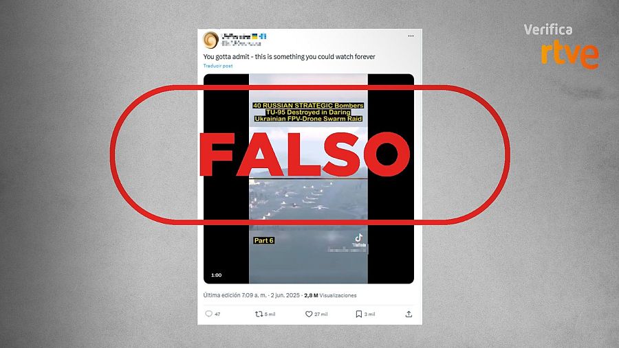 Mensaje que difunde imágenes de un videojuego y las presenta como si fueran reales