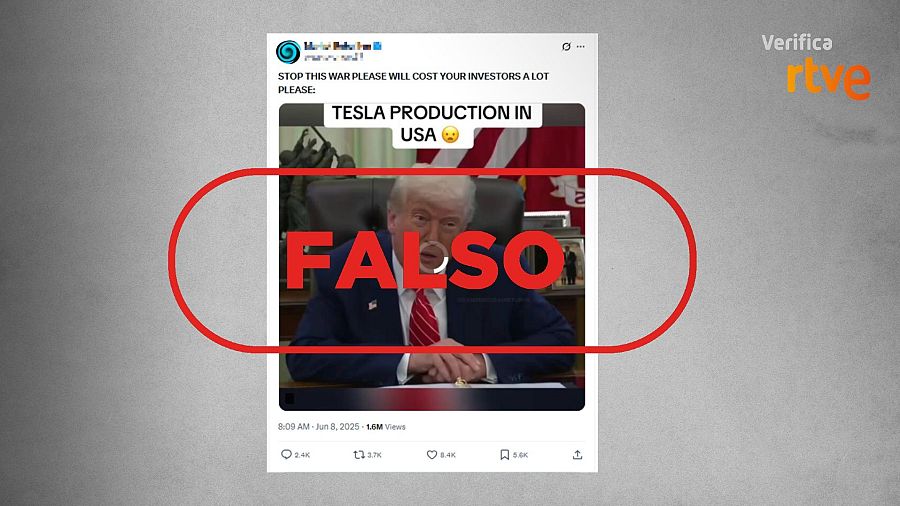 Mensaje que presenta como real una grabación hecha con IA de Donald Trump