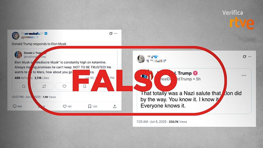 Mensajes que difunden publicaciones falsas de Donald Trump y las presentan como reales