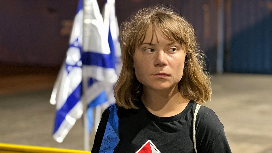 La activista Greta Thunberg en una imagen compartida por la Flotilla de la Libertad