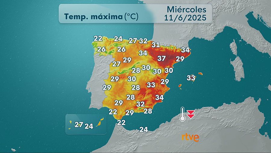 Temperaturas máximas 11 de junio