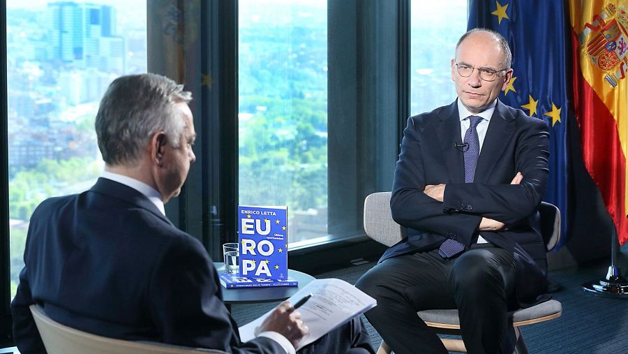 Enrico Letta durante la entrevista