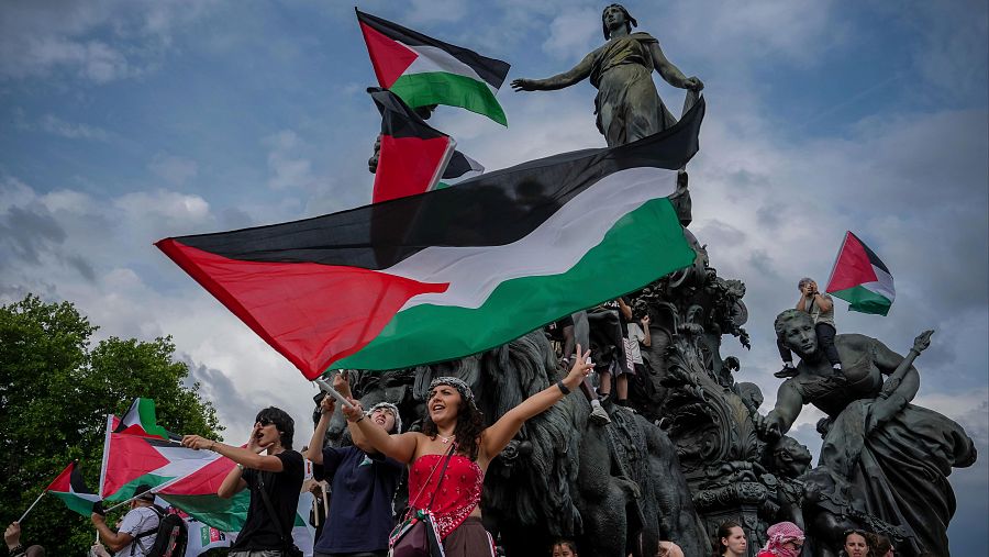 Manifestación en París contra las atrocidades en Gaza y la 