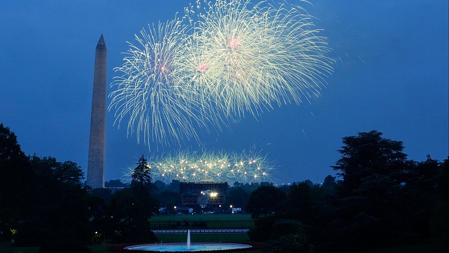 Trump ha cerrado los festejos con un espectáculo de fuegos artificiales.