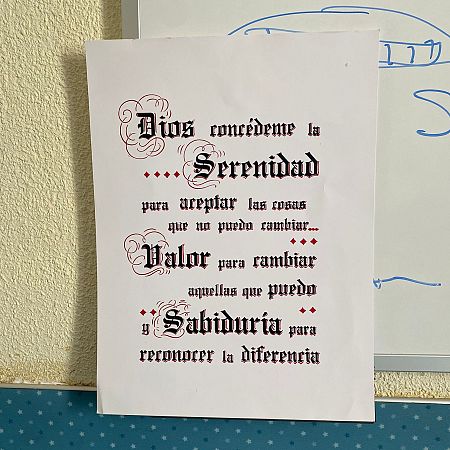 Oración de Alcohólicos Anónimos.