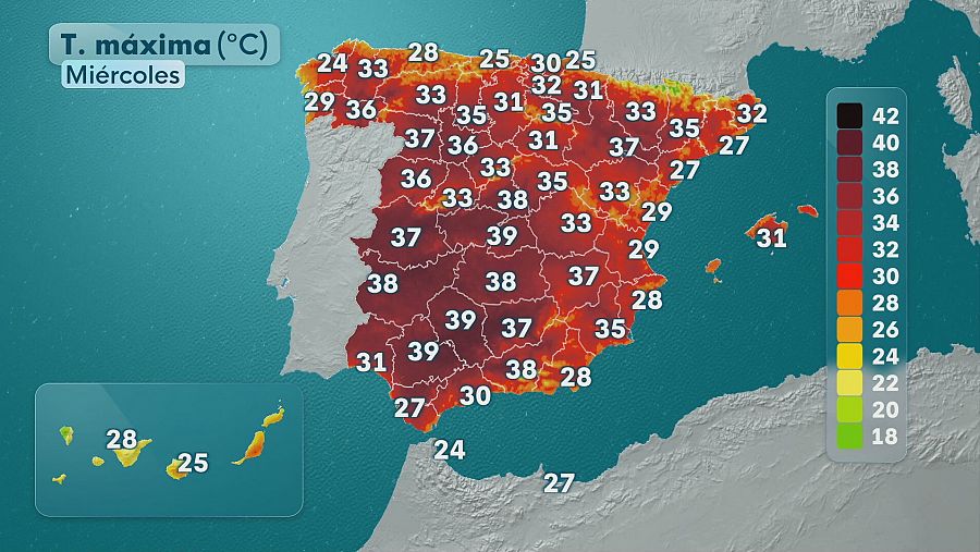 Mapa de temperaturas máximas