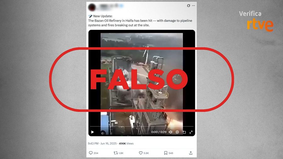 Mensaje que difunde un vídeo de 2015 como si fuera Haifa en la actualidad / VerificaRTVE
