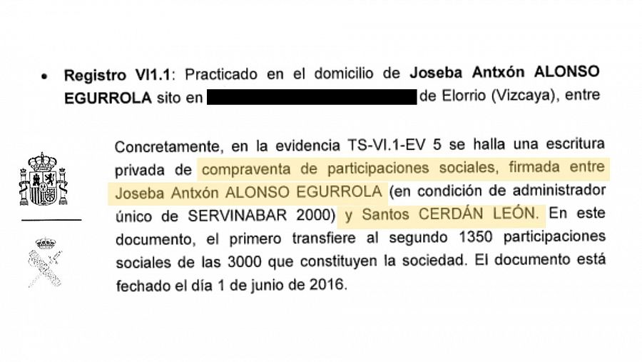 Apartado del documento en el que se detalla la compraventa de las participaciones