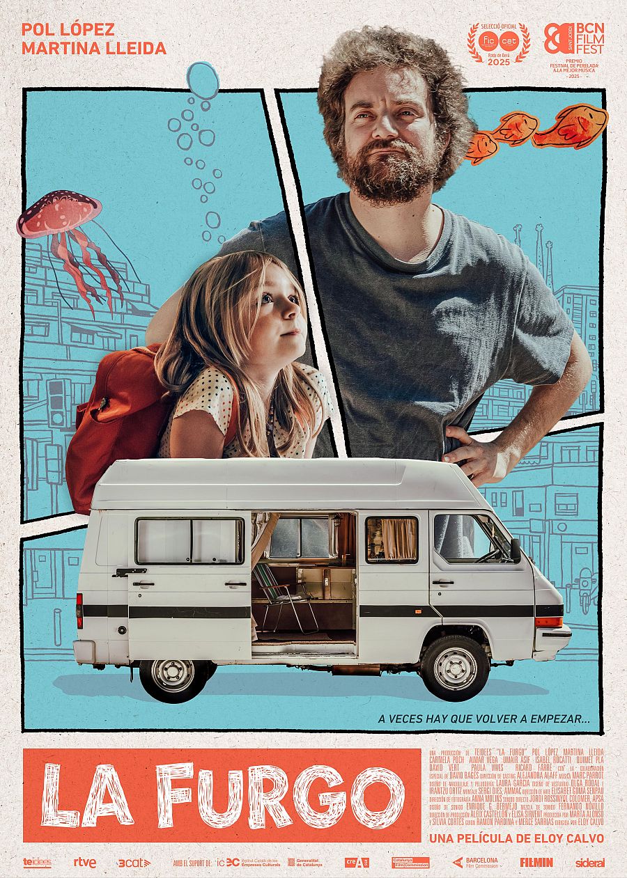 Cartel de cine estilo cómic anunciando 