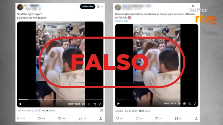 Mensaje que difunde un vídeo grabado en Georgia como si hubiese ocurrido en Tel Aviv