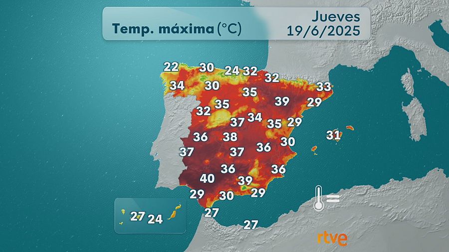 El tiempo hoy 19 de junio