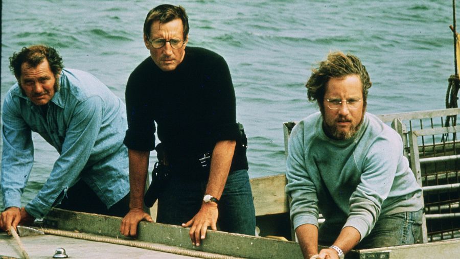 Robert Shaw, Roy Scheider y Richard Dreyfuss, el trío protagonista de 'Tiburón'.