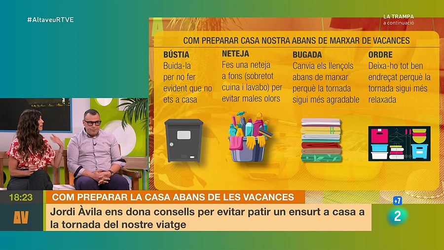 Abans de marxar de vacances, cal deixar la casa neta i ordenada i evitar donar pistes als lladres.