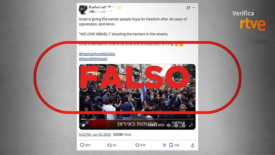 Mensaje que difunde una creación digital como si fuera una manifestación real