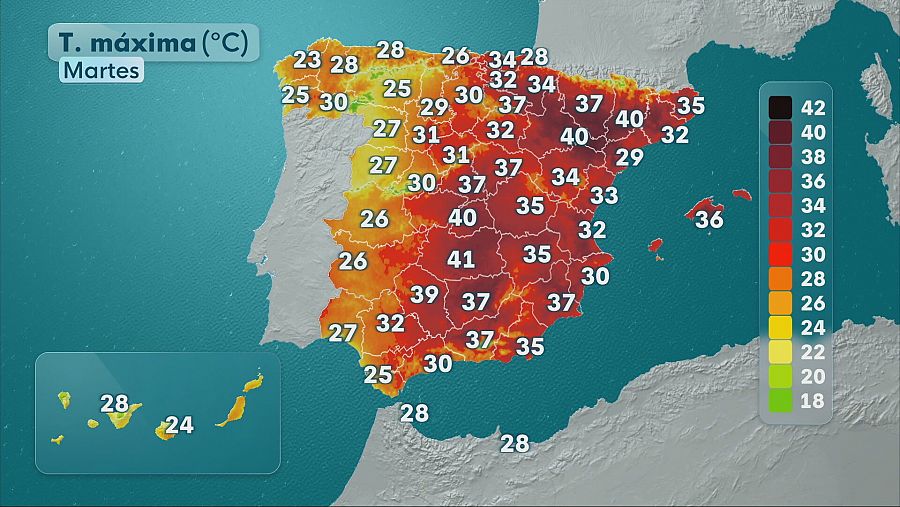 TEMPERATURAS MARTES 24 JUNIO
