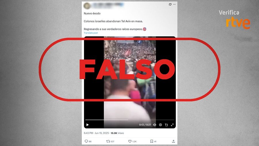 Mensajes que difunden un vídeo grabado en Rusia como si fuera Israel