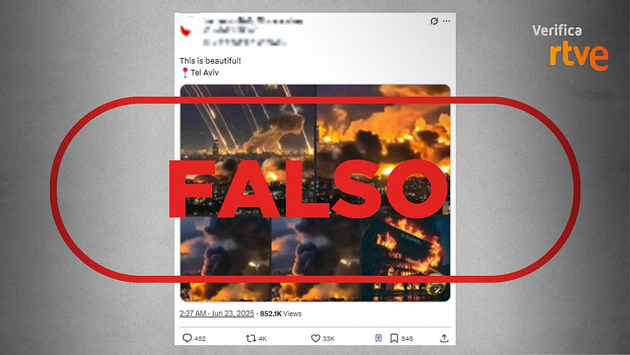 Mensaje que difunde imágenes creadas con inteligencia artificial como si fueran reales