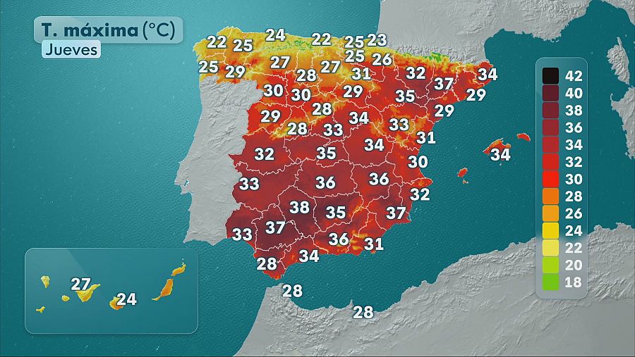 Temperaturas máximas 26 de junio