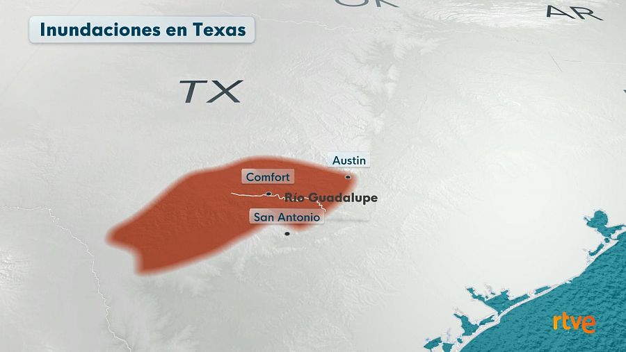 Situación del Texas Hill Country y el río Guadalupe