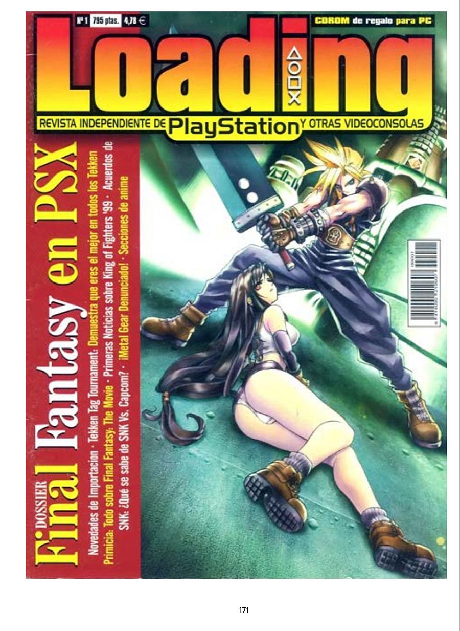 Revista Loading nº1 (4,78€): Reportaje Final Fantasy VII en PSX, artículos Tekken Tag Tournament y King of Fighters '99,  y CD-ROM incluido.
