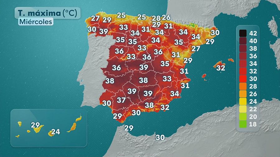 El tiempo miércoles 9 de julio en España
