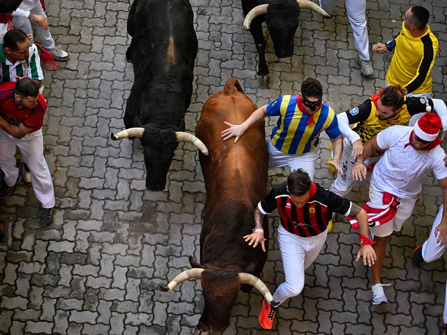 San Fermín 2025: los toros de Victoriano del Río han dejado algunos huecos a los corredores