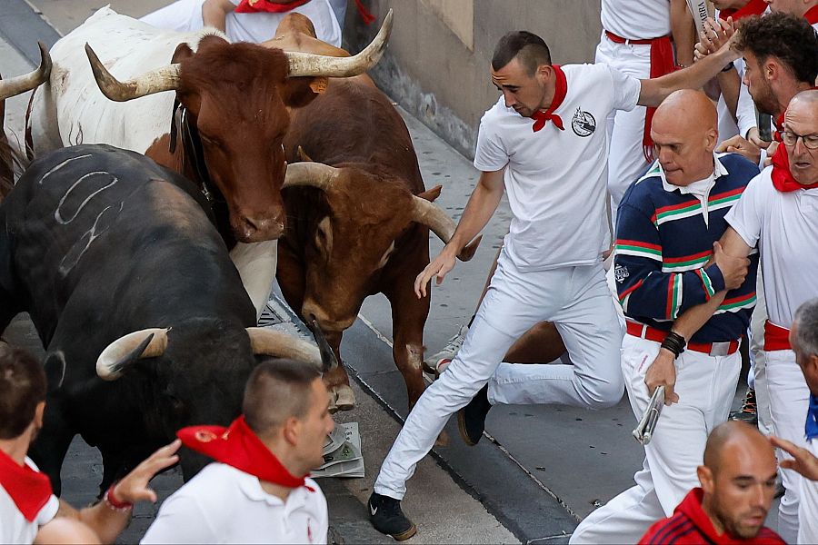 San Fermín 2025: los toros de Jandilla han protagonizado un vertiginoso quinto encierro