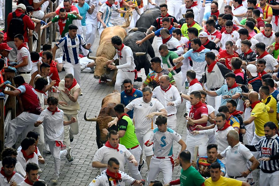 San Fermín 2025: los seis toros de Jandilla se ponen en cabeza en el quinto encierro