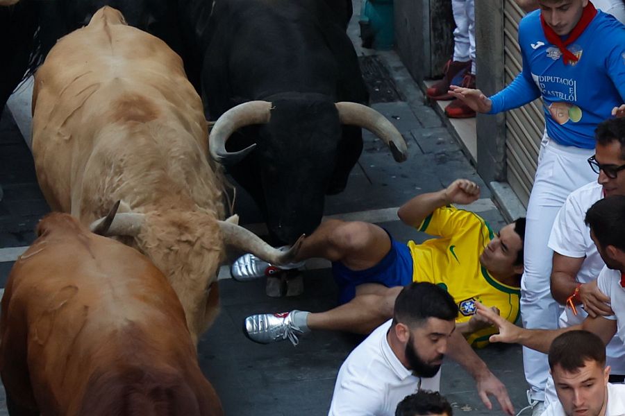 San Fermín 2025: los rápidos y peligrosos toros de Jandilla, protagonistas del quinto encierro de los Sanfermines