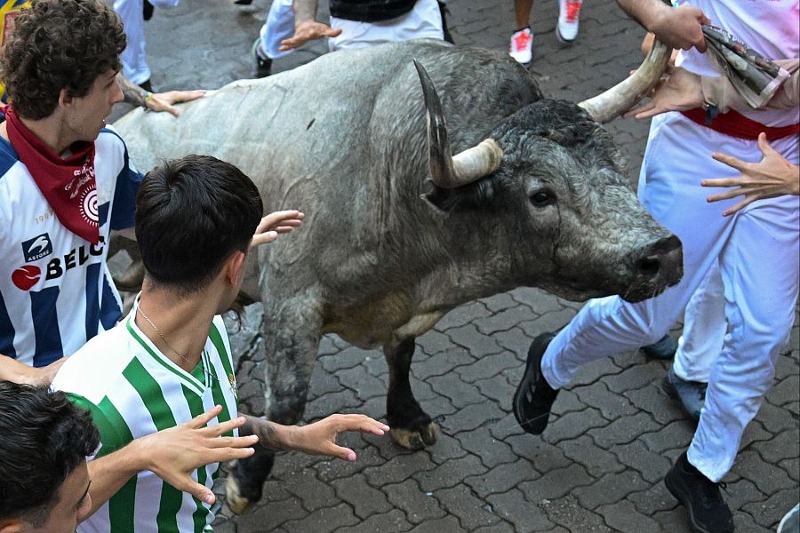 San Fermín 2025: los toros de José Escolar protagonizan un encierro multitudinario