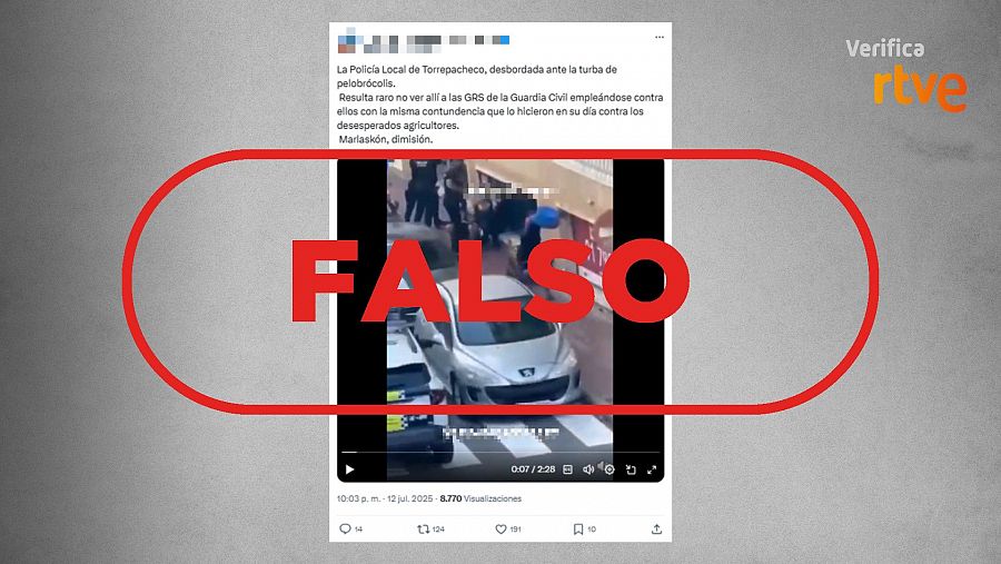 Mensajes que difunden la falsa idea de que este vídeo se graba en Torre Pacheco